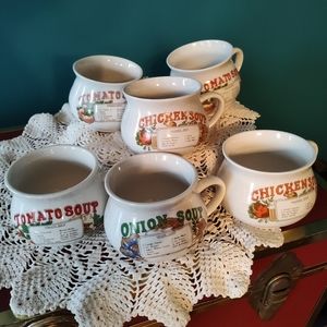 Vintage Soup Mugs with Recipes